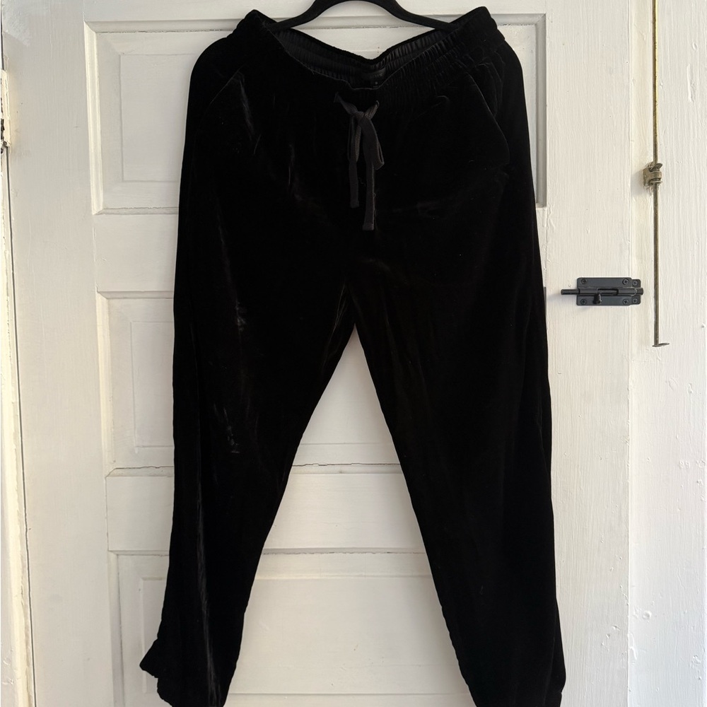 Jcrew black velvet cargo pants